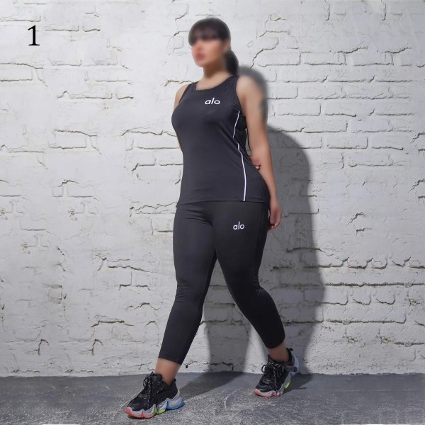 ست تاپ لگ ورزشی زنانه بیگ سایز  813P