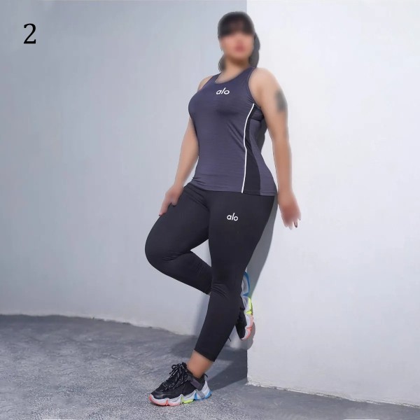 ست تاپ لگ ورزشی زنانه بیگ سایز  813P