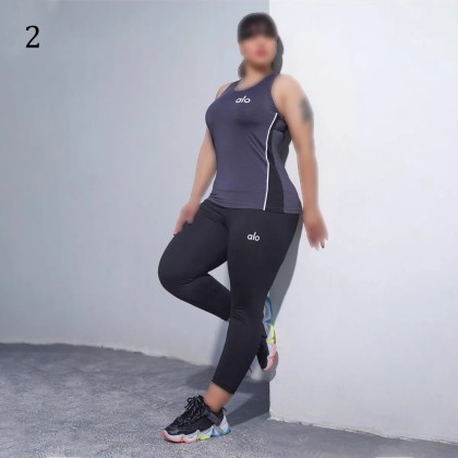 ست تاپ لگ ورزشی زنانه بیگ سایز  813P