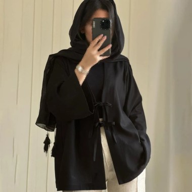 کت تک لینن جلو بندی زنانه