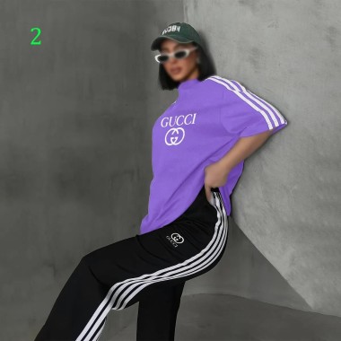 ست تیشرت شلوار فوق بیگ سایز GUCCI زنانه 2619 2