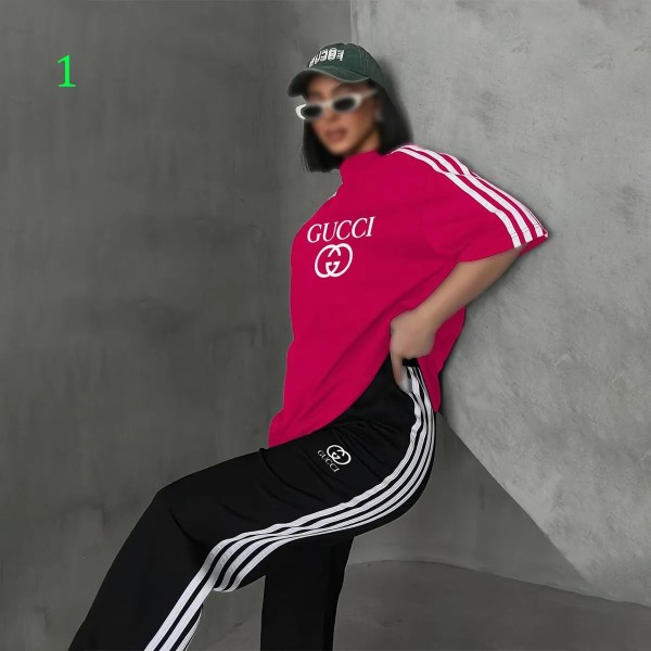 ست تیشرت شلوار فوق بیگ سایز GUCCI زنانه 2619