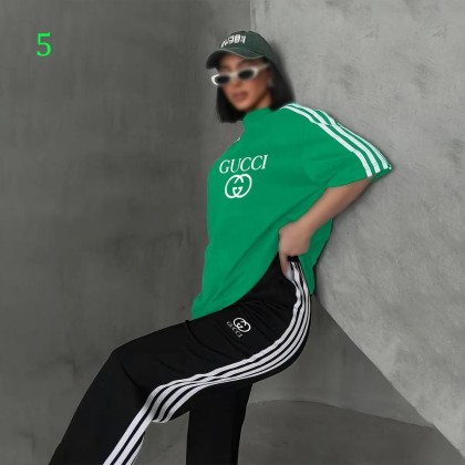 ست تیشرت شلوار فوق بیگ سایز GUCCI زنانه 2619