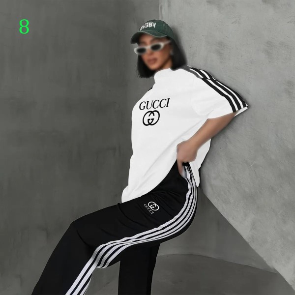 ست تیشرت شلوار فوق بیگ سایز GUCCI زنانه 2619