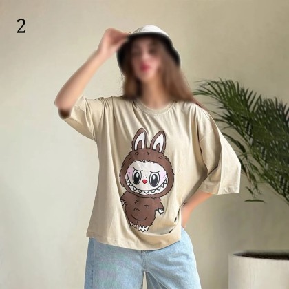 تیشرت باکسی labubu زنانه 100452