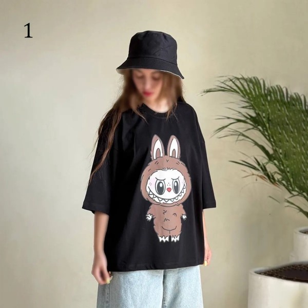 تیشرت باکسی labubu زنانه 100452