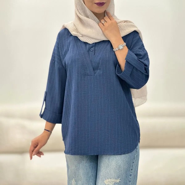 تونیک مانتویی پشت دکمه زنانه 70357