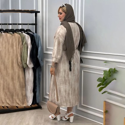 پیراهن یقه کوبایی زنانه 27624