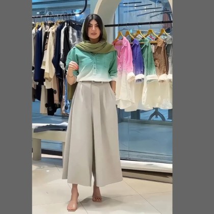 ست شومیز دامن شلواری آبرنگی زنانه 37627