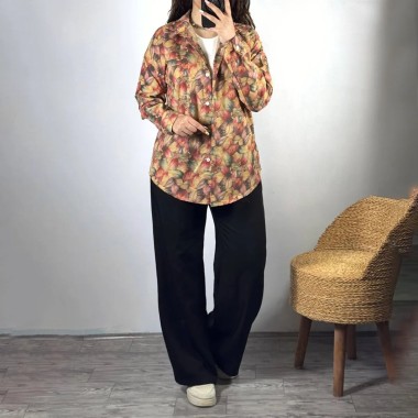 شومیز لنین طرحدار زنانه 46101 2