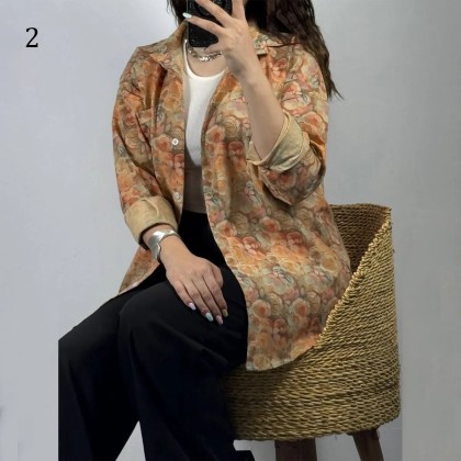 شومیز لنین طرحدار زنانه 46101