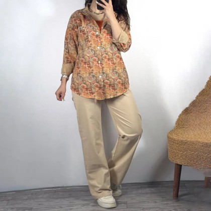 شومیز لنین طرحدار زنانه 46101