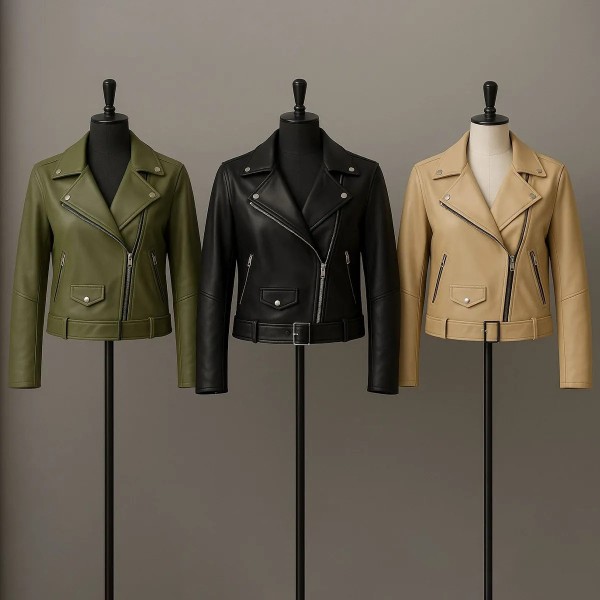 کت چرم اسپرت آستین ساده زنانه 44805