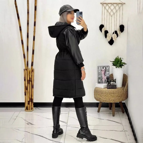 کاپشن آستین چرم زنانه  78976
