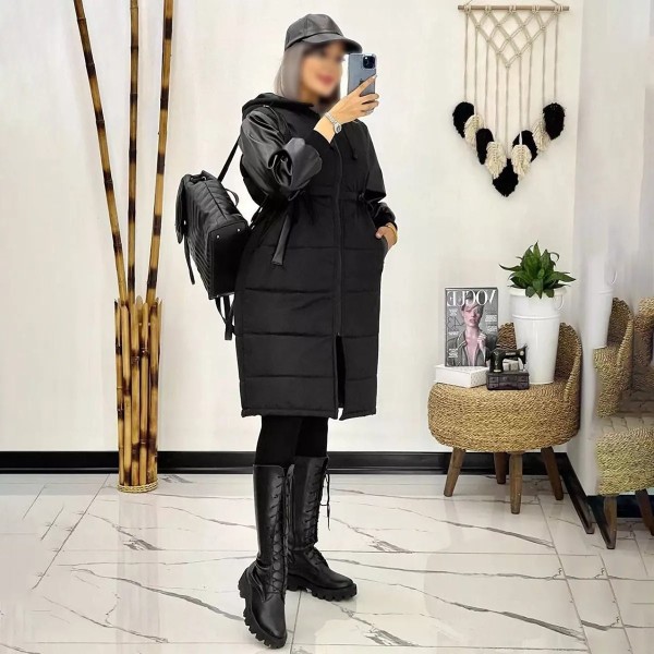 کاپشن آستین چرم زنانه  78976