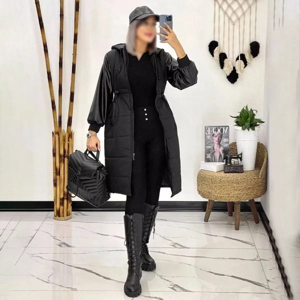 کاپشن آستین چرم زنانه  78976