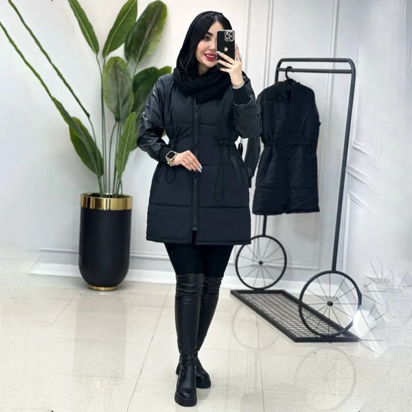 کاپشن آستین چرم زنانه  78976