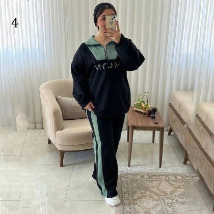 ست هودی نیم زیپ و شلوار زنانه 1205