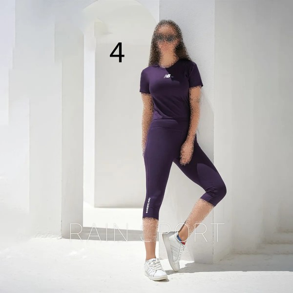 ست کراپ و شلوارک ورزشی زنانه مدل راین