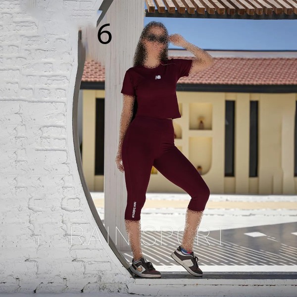 ست کراپ و شلوارک ورزشی زنانه مدل راین