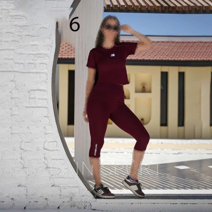 ست کراپ و شلوارک ورزشی زنانه مدل راین