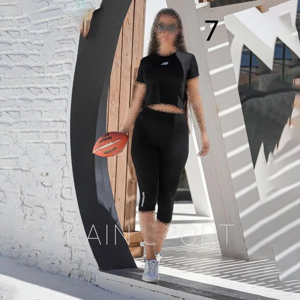 ست کراپ و شلوارک ورزشی زنانه مدل راین