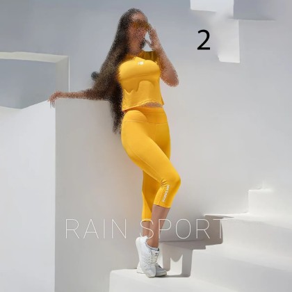 ست کراپ و شلوارک ورزشی زنانه مدل راین