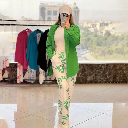 ست شومیز شلوار هاوایی زنانه