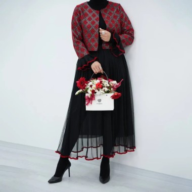 ست کت دامن یلدایی زنانه 73572 2
