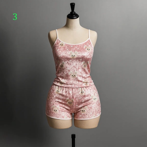 لباس خواب تاپ شورتک اسکرانچی زنانه 08337