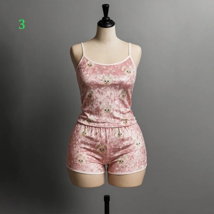 لباس خواب تاپ شورتک اسکرانچی زنانه 08337