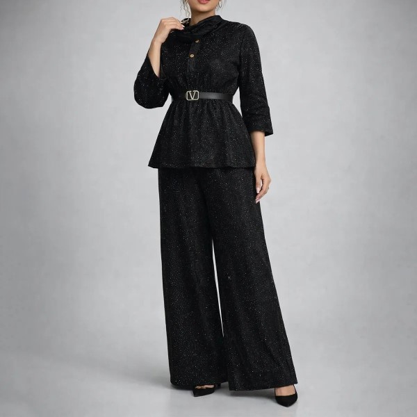 ست مخمل تمام نگین زنانه 58280