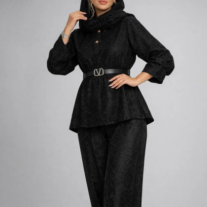 ست مخمل تمام نگین زنانه 58280