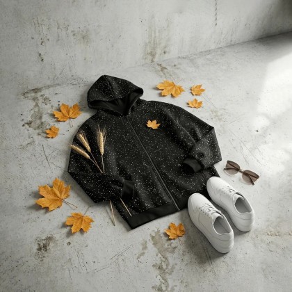 سویشرت کلاه دار طرح دار  alo  زنانه 2665