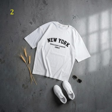 تیشرت باکسی New York زنانه 19808 2