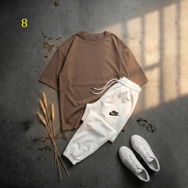 ست تیشرت و شلوار سفید نایک زنانه 92309