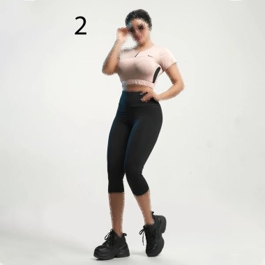 ست کراپ نیم زیپ لگ کمرپهن ورزشی زنانه مدل ایپک 2