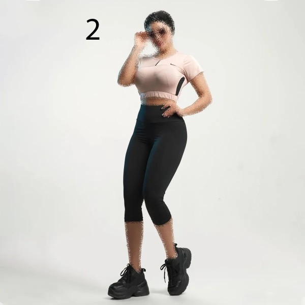 ست کراپ نیم زیپ لگ کمرپهن ورزشی زنانه مدل ایپک