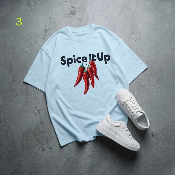 تیشرت باکسی طرح spice it up زنانه 39435