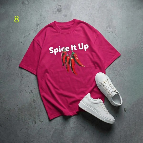 تیشرت باکسی طرح spice it up زنانه 39435