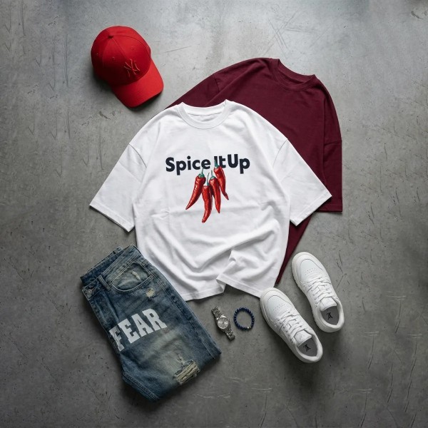 تیشرت باکسی طرح spice it up زنانه 39435