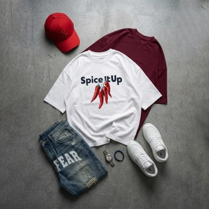 تیشرت باکسی طرح spice it up زنانه 39435