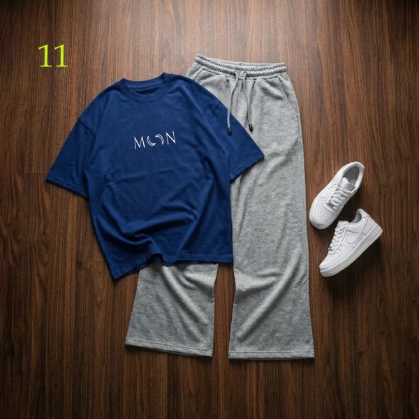 شلوار بگ طوسی و تیشرت MooN زنانه 45098