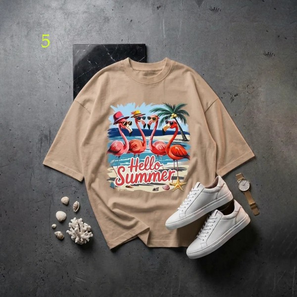 تیشرت باکسی فلامینگو زنانه 34377