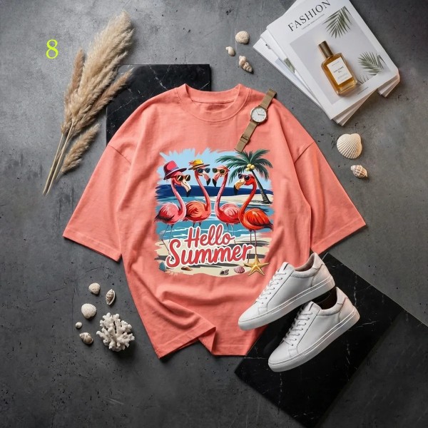 تیشرت باکسی فلامینگو زنانه 34377