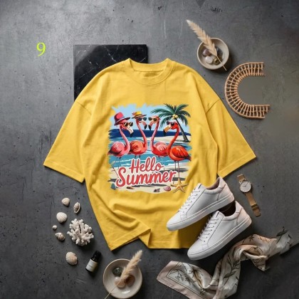 تیشرت باکسی فلامینگو زنانه 34377