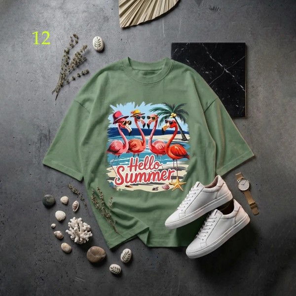 تیشرت باکسی فلامینگو زنانه 34377