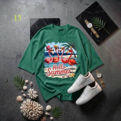 تیشرت باکسی فلامینگو زنانه 34377