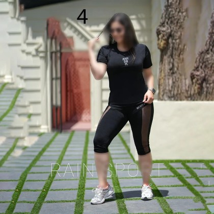 ست تیشرت شلوارک ورزشی زنانه سایز بزرگ مدل یاشیل ( راین اسپرت )