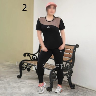 ست تیشرت و شلوار ورزشی زنانه سایز بزرگ مدل یاشیل ( راین اسپرت ) 2